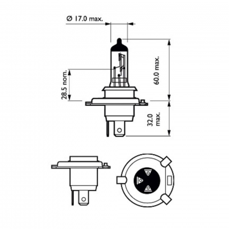 Bec Far H4 60/55W 12V Longer Life Ecovision Philips [2]
