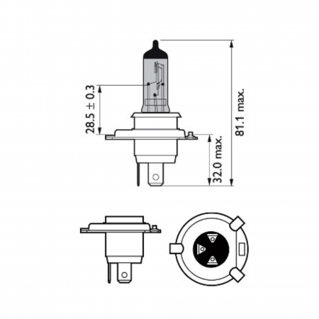 Pachet 2 Becuri Far H4 60/55W 12V White Vision Ultra Philips (Blister) [2]