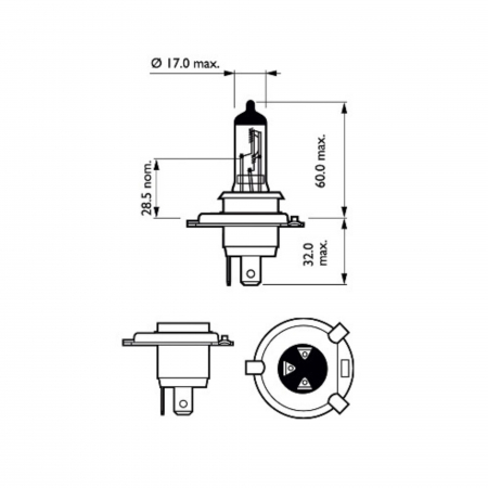 Bec Far H4 60/55W 12V X-Treme Vision Pro150 (Blister) Philips [2]