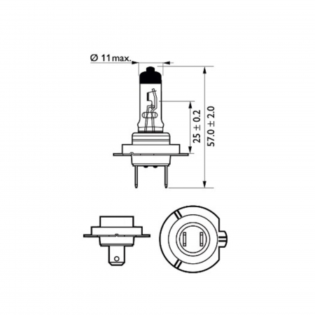 Pachet 2 Becuri Far H7 55W 12V Vision Philips (Blister) [2]