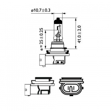 Pachet 2 Becuri Far H8 PGJ19-1 35W 12V Vision Philips [2]