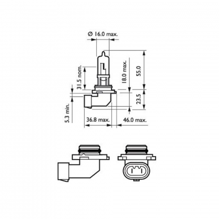 Bec Far HB3 12V P20D 65W Philips (Blister) X-Treme Vision Pro150 [2]