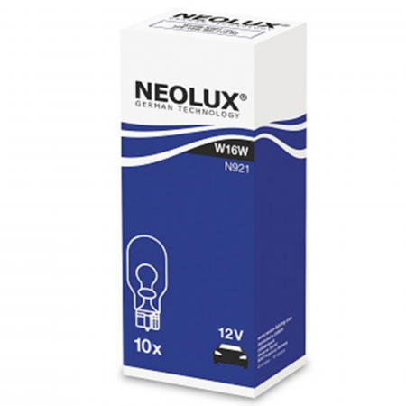 Becuri Auto - Set 10 buc Bec Stop/Marsarier 12V W16W W2.1X9.5D Neolux