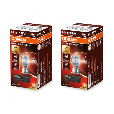 Halogen - Pachet 2 becuri halogen H11 12V Osram Night Breaker 220%