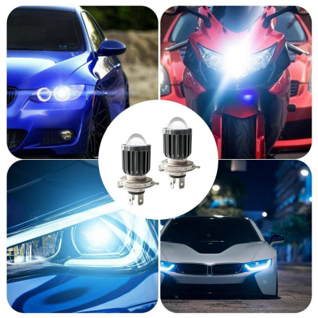 Bec LED H4 pentru far Moto ATV Scuter 3570 LED CHIPS 140W 1 SMD technology [5]