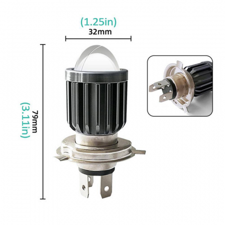 Bec LED H4 pentru far Moto ATV Scuter 3570 LED CHIPS 140W 1 SMD technology [2]