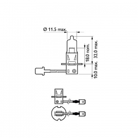 Pachet 2 Becuri Proiector H3 12V Vision (Cutie) Philips [2]