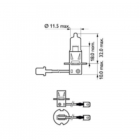 Pachet 2 Becuri Proiector H3 12V VISION Philips (Blister) [2]