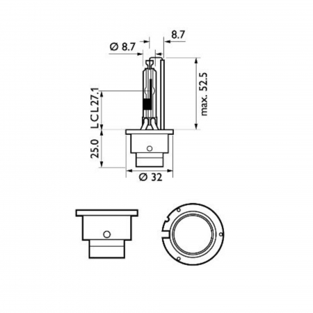 Bec Xenon 85V D2R 35W Philips Vision [2]