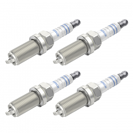 Echipamente Service - Set 4 bujii scanteie Bosch pentru Citroen C3, Xsara, Fiat Scudo, Hyundai ix35, Santa Fe, Sonata, Kia Sorento, Sportage, Nissan Almera, Micra, Primera, X-Trail, Renault Espace, Vel Satis