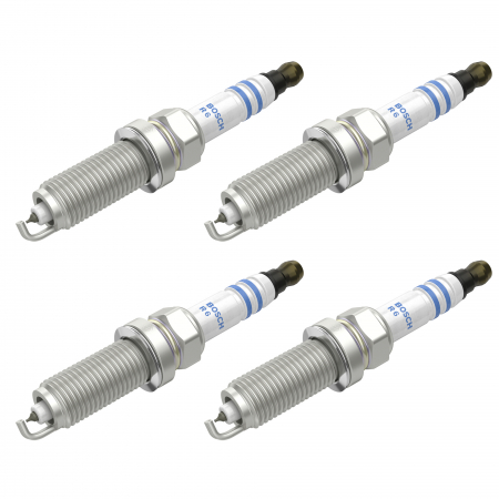 Accesorii Auto - Set 4 bujii scanteie Bosch pentru Dacia Dokker, Duster, Lodgy, Logan, Nissan Micra, Note, Qashqai, Peugeot 206, 207, 307, Renault Captur, Clio, Megane, Symbol, Twingo, Smart Forfour
