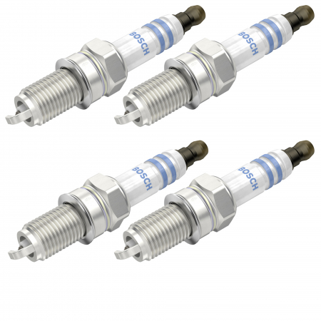 Echipamente Service - Set 4 bujii scanteie Bosch pentru Fiat Punto, Doblo, Stilo, Panda, 500, Qubo, Ford KA, Opel Combo