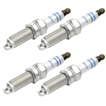 Accesorii Auto - Set 4 bujii scanteie Bosch pentru Hyundai Accent, i20, i30, Veloster, Kia Carens, Ceed, Soul, Smart Fortwo