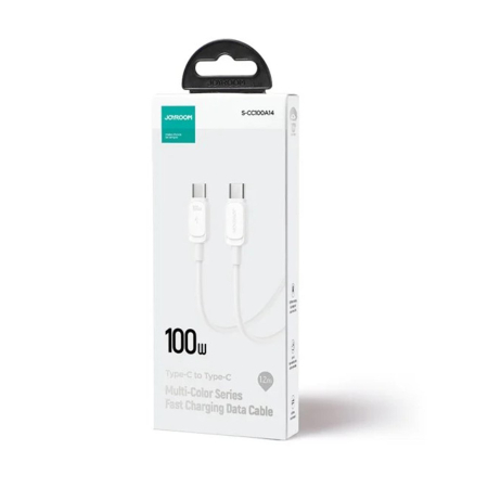 Cabluri si adaptoare telefoane - Cablu Date si Incarcare Rapida Joyroom S-CC100A14, USB-C, 100W Power Delivery, QC 3.0, 5A, Lungime 1.2m, Transfer Date 480Mbps, Alb, Compatibil Laptop si Telefon