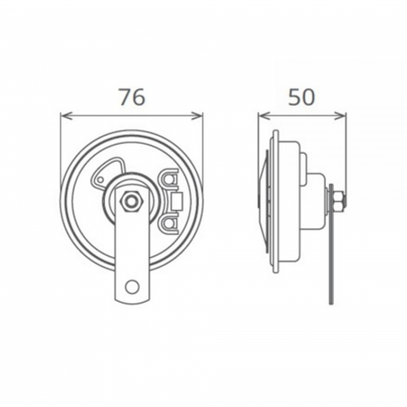 Claxon electromagnetic Seger 12V, 3.5A, ton jos [1]