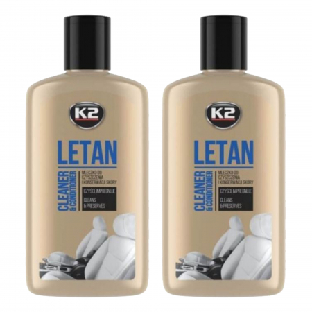 Spuma activa & detergenti auto - Pachet 2 x crema curatare si intretinere piele auto K2 Letan 250 ML