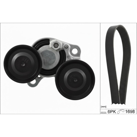 Branduri - Kit Complet Curea Transmisie + Role Întinzătoare INA - BMW Seria 3, 5, X3 - Motor N47 (2.0 Diesel)