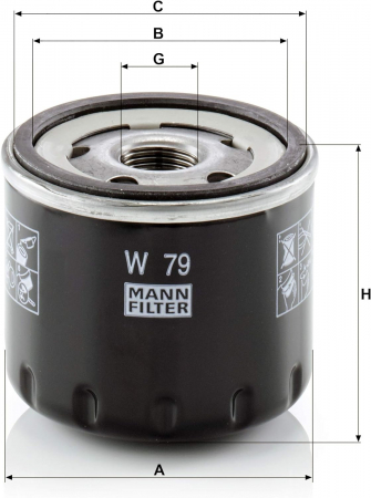 Filtru ulei Mann W 79 pentru Logan/ Sandero/ Duster 1.5 (E5) [1]