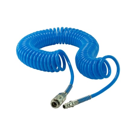 Accesorii compresoare - Furtun Pneumatic Spiralat PU 5x8mm, Lungime 10m, Flexibil, Rezistent la Indoire, Pentru Compresor si Scule Pneumatice