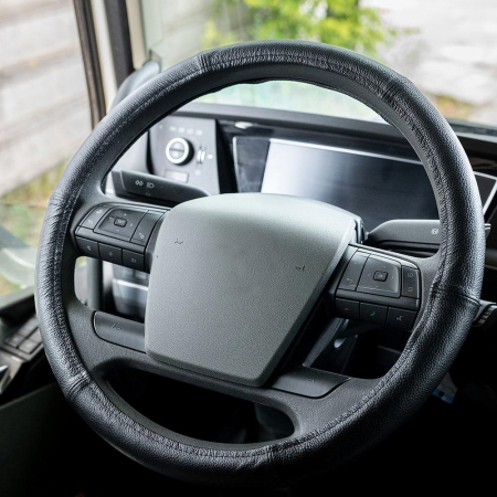 Husă Volan UMBRELLA Piele Naturală - Negru, Diametru 47-49 cm (Universal, Dimensiune Mare) [2]