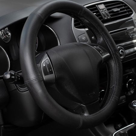 Husă Volan Umbrella Piele Naturală - Negru, 35-37 cm [2]