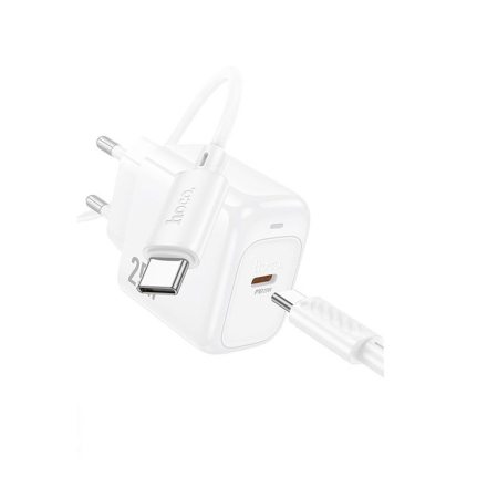 Pachet Încărcător Rețea HOCO CS53A, 25W FastCharge (USB-C) + Cablu USB-C 1 metru, Alb [1]