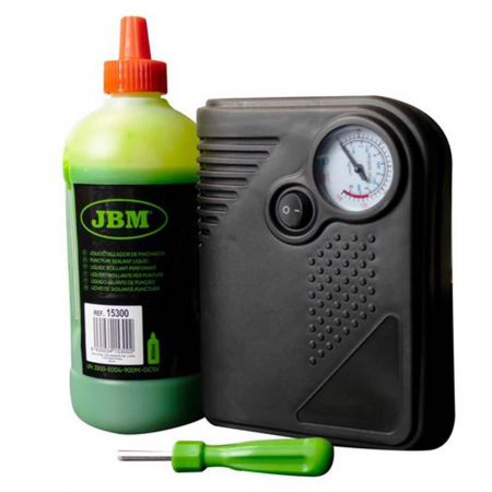 Scule auto - Kit JBM by MTR reparatie anvelope - lichid, compresor si dispozitiv desfacere valve