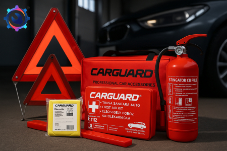 Kit Siguranță Auto Obligatoriu R.A.R. - Stingător Manometru & Trusă DIN 13164 (5 Piese) [2]