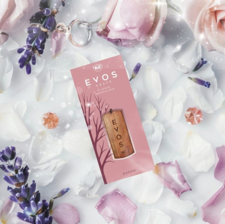 Odorizant Auto din Lemn Masiv K2 EVOS GRACE MADAM, Parfum Floral (Portocală, Lavandă, Ambră), Pandantiv Romantic [3]