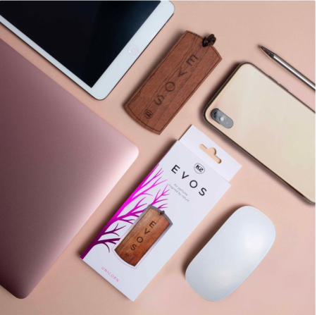 Odorizant Auto din Lemn Masiv K2 EVOS UNICORN, Parfum Fructat (Piersică, Plumeria, Santal), Design Dog Tag [2]