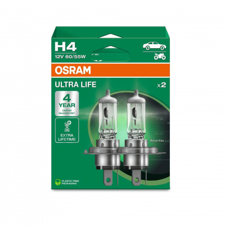 Halogen - Set 2 becuri H4 Osram Ultra Life