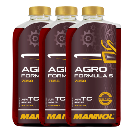 Moto - Pachet 3 litri Ulei MANNOL Agro Formula S Sintetic 2-Takt (Utilizare Intensivă, Fără Fum)