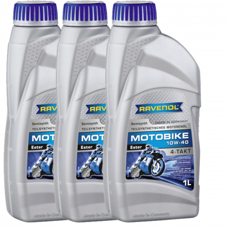 Branduri - Pachet 3 litri ulei moto Ravenol Motobike 4T Ester 10W40