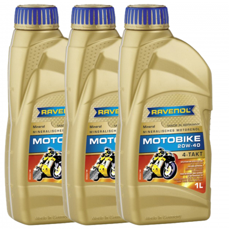 Branduri - Pachet 3 litri ulei moto Ravenol Motobike 4T Mineral 20W40