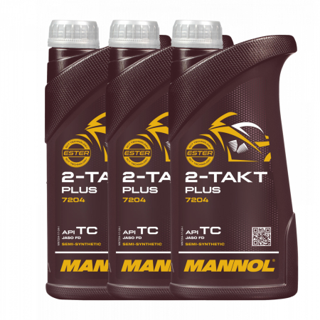 Moto - Pachet 3 litri Ulei Motor MANNOL 2-Takt Plus Sintetic (Motoare 2T High-Performance, JASO FD)