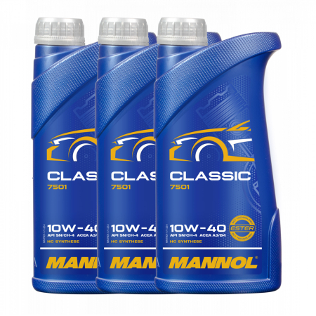 Ulei Motor - Pachet 3 litri Ulei Motor MANNOL Classic 10W40 (HC-Sintetic) - Protecție Motor Extinsă și Versatilitate