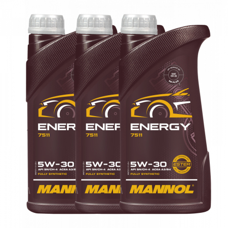 Branduri - Pachet 3 litri Ulei Motor MANNOL Energy 5W30 Sintetic cu Ester (HTHS Scăzut, Start-Stop)
