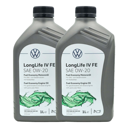 Branduri - Pachet 2 Litri Ulei Motor Original VW LongLife IV FE 0W-20 (2 x 1L) – Norma VW 508 00 / 509 00