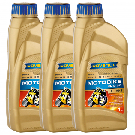 Moto - Pachet 3 litri ulei Ravenol Motobike 4T Mineral 20W50