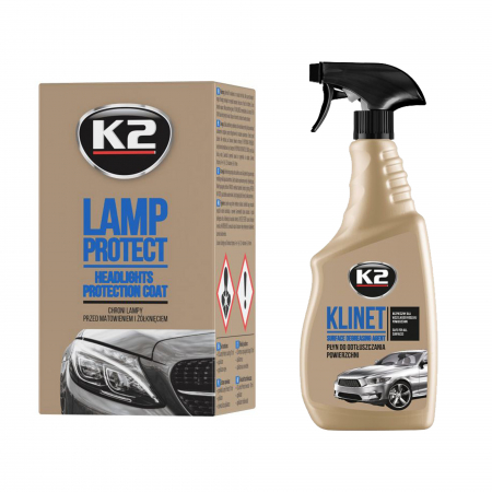 Pachet lac protectie cu aplicator K2 pentru faruri 10 ml + degresant K2 cu pulverizator pentru caroserie 750ml [0]
