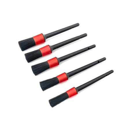 Intretinere si Cosmetica Auto - Set 5 Pensule Profesionale Detailing Auto - Interior & Exterior, Peri Sintetici Anti-Zgârieturi