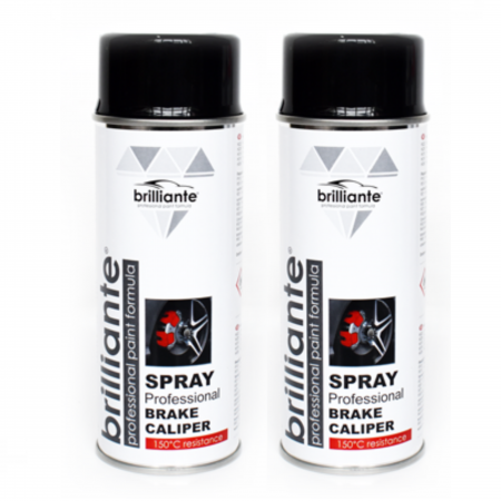 Vopsea Auto - Pachet 2 x Vopsea Spray Brilliante Negru pentru Etriere Frâne 400 ml