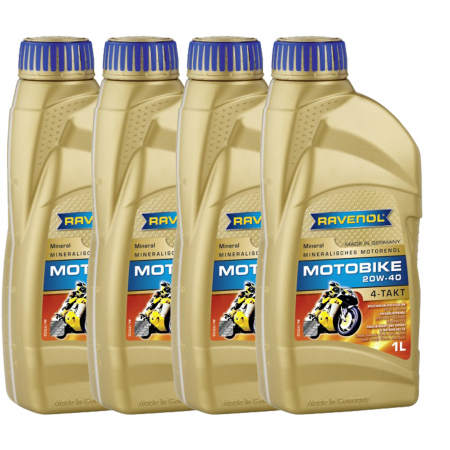 Branduri - Pachet 4 litri ulei moto Ravenol Motobike 4T Mineral 20W40