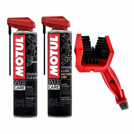 Consumabile Moto - Pachet intretinere si lubrifiere lant moto MC Care si perie