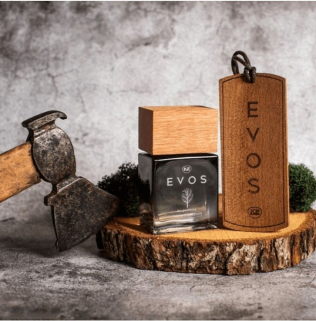 Pachet Complet Odorizant Auto K2 EVOS VIKING: Pandantiv Lemn + Parfum Spray 50ml, Aromă Acvatică (Lime, Flori de Apă, Mosc) [3]