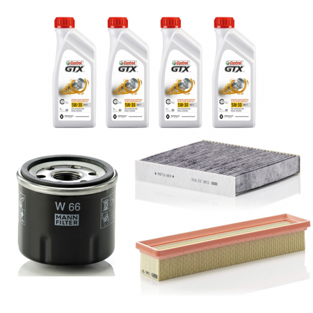 Dacia - Pachet Revizie Carbon Ulei Castrol GTX 5W30 + Filtre Mann pentru Dacia Logan II/ MCV II 1.2 16V