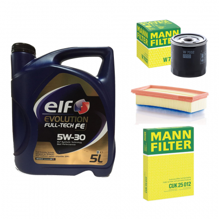 Dacia - Pachet Revizie Carbon Ulei Elf Evolution Full Tech FE 5W30 + Filtre Mann pentru Dacia Dokker 1.5 dci 75 diesel 2012 ->