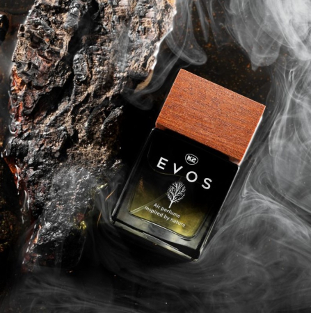 Parfum Auto Spray K2 EVOS BOSS 50ml, Aromă Lemnoasă (Trandafir, Argan, Patchouli), Sticlă cu Dop de Lemn [3]