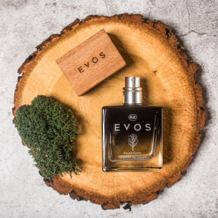 Parfum Auto Spray K2 EVOS SPARTA 50ml, Aromă Chypre (Grapefruit, Cedru, Mosc), Sticlă cu Dop de Lemn [4]