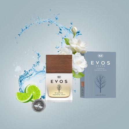 Parfum Auto Spray K2 EVOS GRACE VALKIRIA 50ml, Aromă Floral-Orientală (Bergamotă, Iasomie, Cacao), Sticlă cu Dop de Lemn [2]